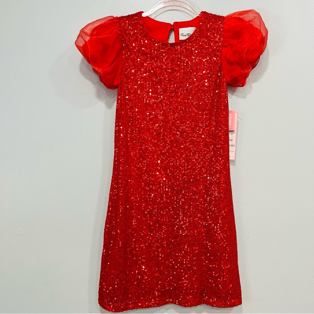 Rare edition girl pretty red sequins dress size 12